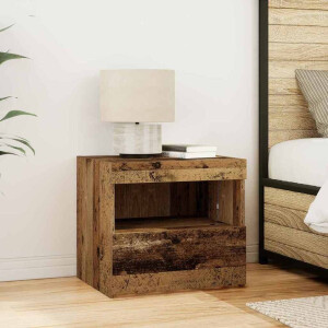 vidaXL Nachtkastje met lade Oudhout 50 x 40 x 45 cm Bewerkt hout