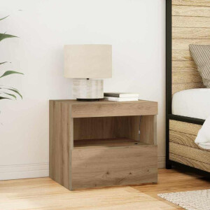 vidaXL Nachtkastje met lade Artisan Eiken 50 x 40 x 45 cm Bewerkt hout