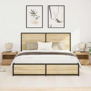 vidaXL Nachtkastje 2 pcs Artisan Eiken 50 x 40 x 45 cm Bewerkt hout