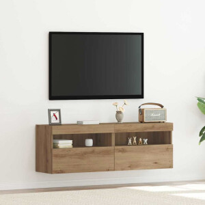 vidaXL TV Wandkast 2 pcs artisanaal eikenkleurig 60 x 30 x 40 cm