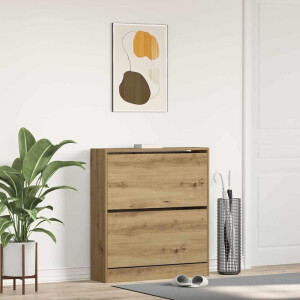 vidaXL Schoenenkast Gerookt eiken 80 x 21 x 87,5 cm Bewerkt hout