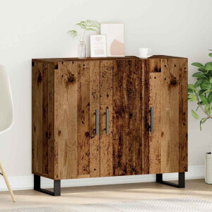 vidaXL Dressoir Oudhout 90 x 34 x 80 cm Bewerkt hout
