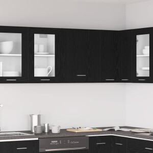 vidaXL Hangkast met plank Zwart Eiken 50 x 31 x 60 cm Bewerkt hout