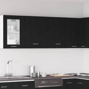 vidaXL Hangkast Lyon 2 pcs Zwart Eiken 50 x 31 x 60 cm Bewerkt hout