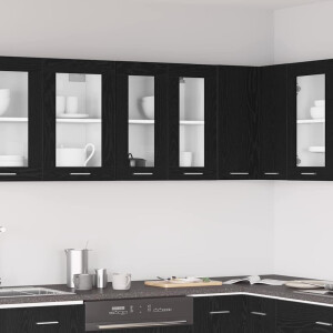 vidaXL Hangkast Riga Zwart Eiken 60 x 31 x 60 cm Bewerkt hout