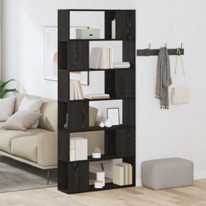 vidaXL Tv-meubelset Wandgemonteerd Zwart 80 x 24 x 186 cm Bewerkt hout