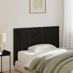 vidaXL Bed Hoofdbord Wandgemonteerd Zwart Eiken Bewerkt hout