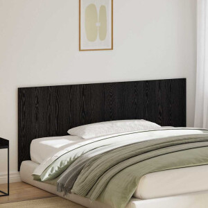 vidaXL Bed Hoofdbord Zwart Eiken 160 x 1.5 x 80.5 cm Bewerkt hout