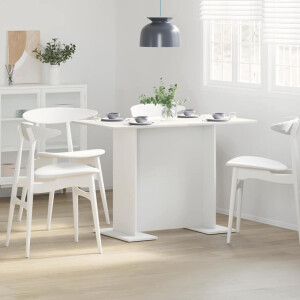 vidaXL Eettafel Wit 110 x 60 x 75 cm Bewerkt hout