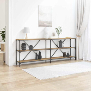 vidaXL Wandtafel Ambachtelijk eiken 200 x 30 x 75 cm Bewerkt hout