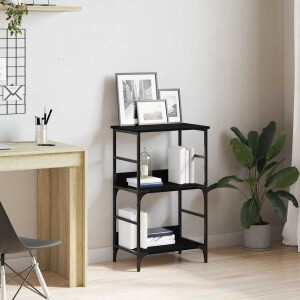 vidaXL Boekenkast Zwart Eiken 50 x 33 x 82 cm Bewerkt hout
