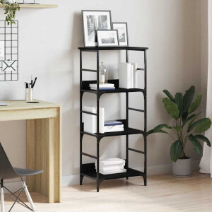 vidaXL Boekenkast Zwart Eiken 50 x 33 x 117,5 cm Bewerkt hout