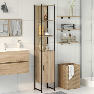 vidaXL Badkamerkast met plank Sonoma 33 x 33 x 185,5 cm Bewerkt hout