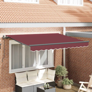 vidaXL Inklapbaar Zonnescherm Bordeauxrood 250 x 200 cm Stof