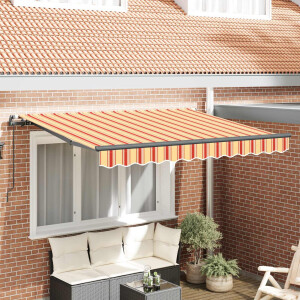 vidaXL Inklapbaar Zonnescherm Geel en Oranje 250 x 200 cm Stof