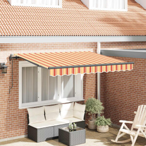 vidaXL Inklapbaar Zonnescherm Geel en Oranje 250 x 200 cm Stof