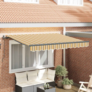 vidaXL Inklapbaar Zonnescherm Geel en Grijs 250 x 200 cm Stof