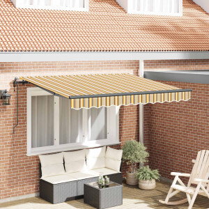 vidaXL Inklapbaar Zonnescherm Geel en Grijs 250 x 200 cm Stof