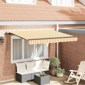 vidaXL Inklapbaar Zonnescherm Geel 300 x 200 cm Stof
