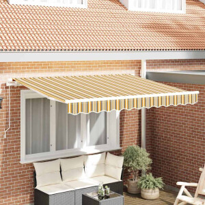 vidaXL Inklapbaar Zonnescherm Geel 300 x 200 cm Stof
