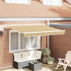 vidaXL Inklapbaar Zonnescherm Geel 300 x 200 cm Stof