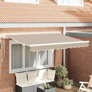 vidaXL Inklapbaar Zonnescherm Beige 300 x 200 cm Stof