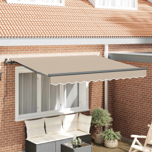 vidaXL Inklapbaar Zonnescherm Beige 300 x 200 cm Stof