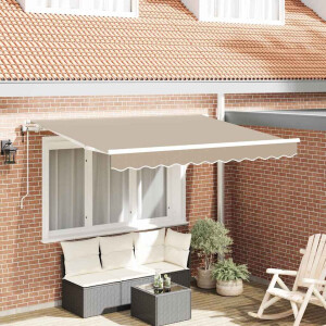 vidaXL Inklapbaar Zonnescherm Beige 300 x 200 cm Stof
