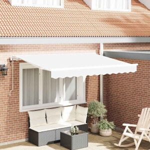vidaXL Inklapbaar Zonnescherm Wit 300 x 200 cm Stof