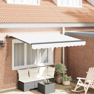 vidaXL Inklapbaar Zonnescherm Wit 300 x 200 cm Stof