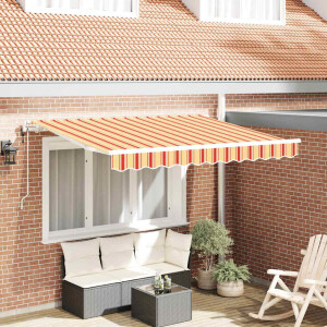 vidaXL Inklapbaar Zonnescherm Geel 350 x 200 cm Stof