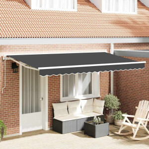 vidaXL Inklapbaar Zonnescherm Antraciet 400 x 200 cm Aluminium en Stof