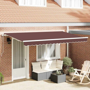 vidaXL Inklapbaar Zonnescherm Bruin 400 x 200 cm Stof