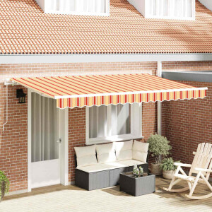 vidaXL Inklapbaar Zonnescherm Geel 400 x 200 cm Stof