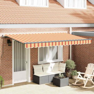 vidaXL Inklapbaar Zonnescherm Geel 400 x 200 cm Stof