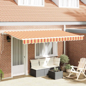 vidaXL Inklapbaar Zonnescherm Geel 400 x 200 cm Stof