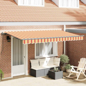 vidaXL Inklapbaar Zonnescherm Geel 400 x 200 cm Stof