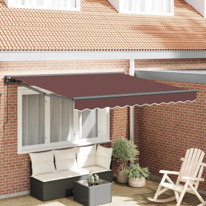 vidaXL Inklapbaar Zonnescherm Bruin 300 x 250 cm Polyester en Metaal