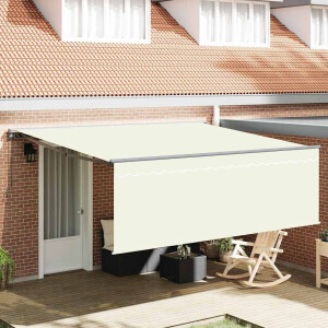 vidaXL Inklapbaar Zonnescherm Crème 350 x 250 cm Stof, Metaal