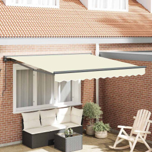 vidaXL Inklapbaar Zonnescherm Crème 350x250 cm Stof