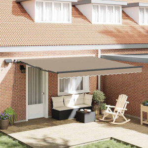 vidaXL Inklapbaar Zonnescherm Beige 400 ×300 cm Stof