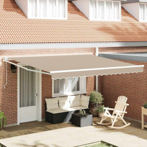 vidaXL Inklapbaar Zonnescherm Beige 400 × 300 cm Polyester