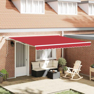 vidaXL Inklapbaar Zonnescherm Rood 400 × 300 cm Polyester en Metaal