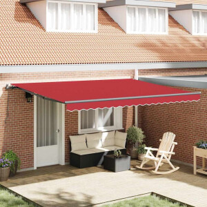 vidaXL Inklapbaar Zonnescherm Rood 450 × 300 cm Stof