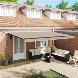 vidaXL Inklapbaar Zonnescherm with Beige 500 × 300 cm Stof