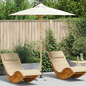 vidaXL Tuinparasol Crème Wit Ø 217 x 230 cm Bamboe