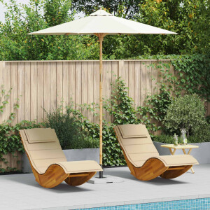 vidaXL Tuinparasol Crème Wit Ø 240 x 260 cm Bamboe