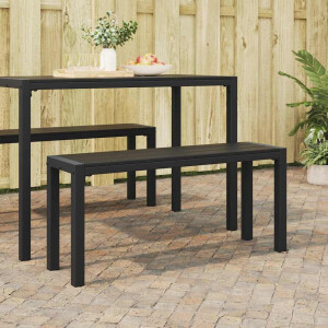 vidaXL Tuinbank Zwart 100 x 28 x 45 cm Staal