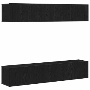 vidaXL Tv-meubelset 4 pcs Zwart Eiken 80 x 30 x 30 cm Bewerkt hout