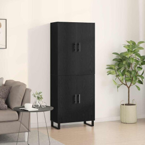 vidaXL Hoge kast 2 pcs Zwart eiken 69,5 x 34 x 180 cm
